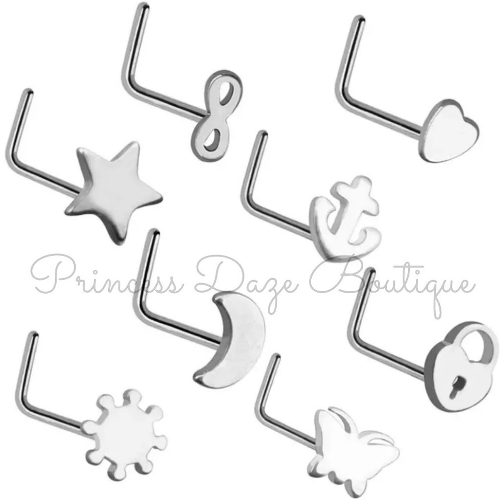Silver Designโ Nose Rings